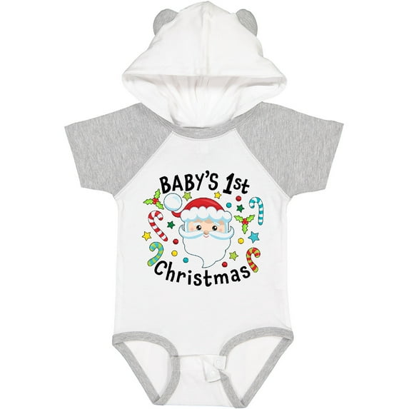 Inktastic Baby's 1st Christmas Santa with Candy Canes Boys or Girls Baby Bodysuit