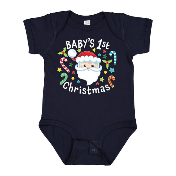 Inktastic Baby's 1st Christmas Santa with Candy Canes Boys or Girls Baby Bodysuit