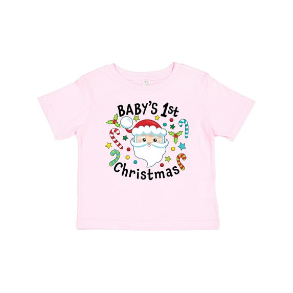 Inktastic Baby's 1st Christmas Santa with Candy Canes Boys or Girls Baby T-Shirt
