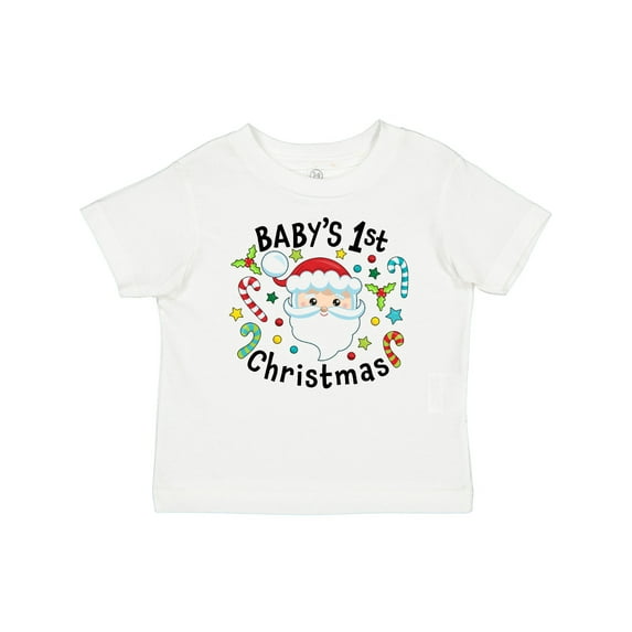 Inktastic Baby's 1st Christmas Santa with Candy Canes Boys or Girls Baby T-Shirt