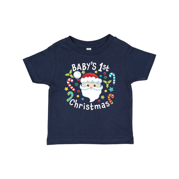 Inktastic Baby's 1st Christmas Santa with Candy Canes Boys or Girls Baby T-Shirt