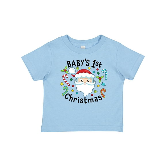 Inktastic Baby's 1st Christmas Santa with Candy Canes Boys or Girls Baby T-Shirt