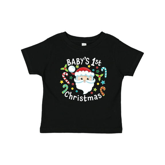 Inktastic Baby's 1st Christmas Santa with Candy Canes Boys or Girls Baby T-Shirt
