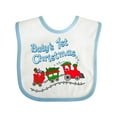 thumbnail image 1 of Inktastic Baby's 1st Christmas Train with Presents and Tree Boys or Girls Baby Bib, 1 of 4