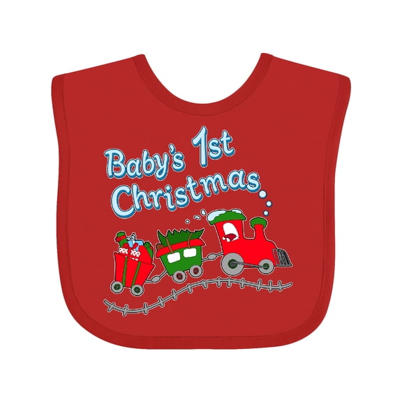 Inktastic Baby's 1st Christmas Train with Presents and Tree Boys or Girls Baby Bib