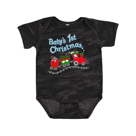 Inktastic Baby's 1st Christmas Train with Presents and Tree Boys or Girls Baby Bodysuit