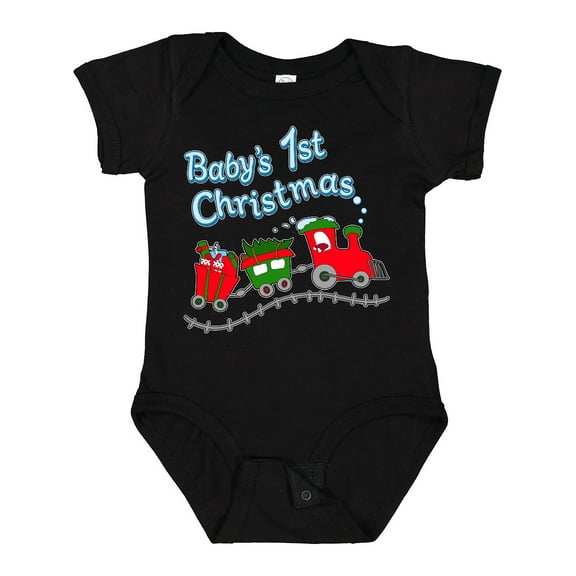 Inktastic Baby's 1st Christmas Train with Presents and Tree Boys or Girls Baby Bodysuit