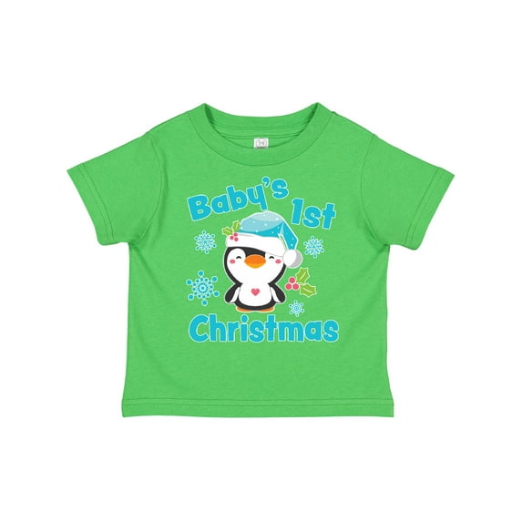Inktastic Baby's 1st Christmas with Cute Penguin and Snowflakes Boys or Girls Toddler T-Shirt
