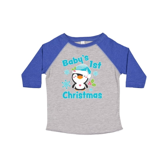 Inktastic Baby's 1st Christmas with Cute Penguin and Snowflakes Boys or Girls Toddler T-Shirt