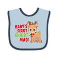 thumbnail image 1 of Inktastic Baby's 1st Christmas with Cute Reindeer in Colorful Lights Boys or Girls Baby Bib, 1 of 4