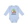 thumbnail image 1 of Inktastic Baby's 1st Christmas with Santa Reindeer and Tree Boys or Girls Long Sleeve Baby Bodysuit, 1 of 5