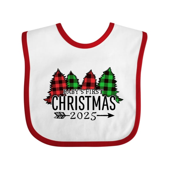 Inktastic Baby's First Christmas 2025 Boys or Girls Baby Bib