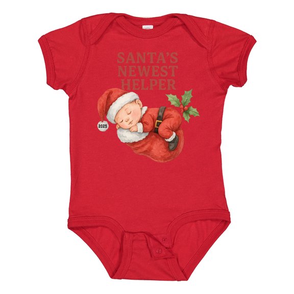 Inktastic Baby's First Christmas 2025 Cute Santa Illustration Boys or Girls Baby Bodysuit
