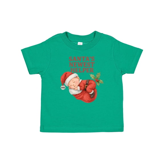 Inktastic Baby's First Christmas 2025 Cute Santa Illustration Boys or Girls Baby T-Shirt