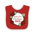 thumbnail image 1 of Inktastic Baby's First Christmas 2025 Poinsettia Boys or Girls Baby Bib, 1 of 4