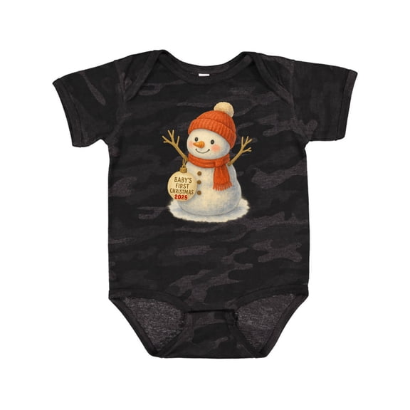 Inktastic Baby's First Christmas 2025 Snowman Boys or Girls Baby Bodysuit