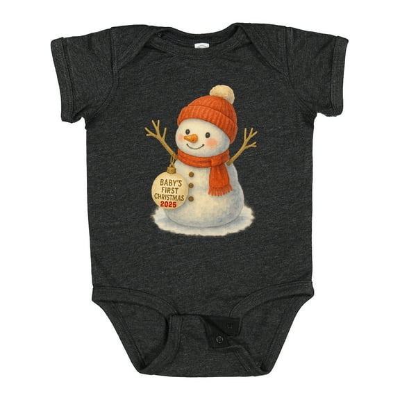 Inktastic Baby's First Christmas 2025 Snowman Boys or Girls Baby Bodysuit