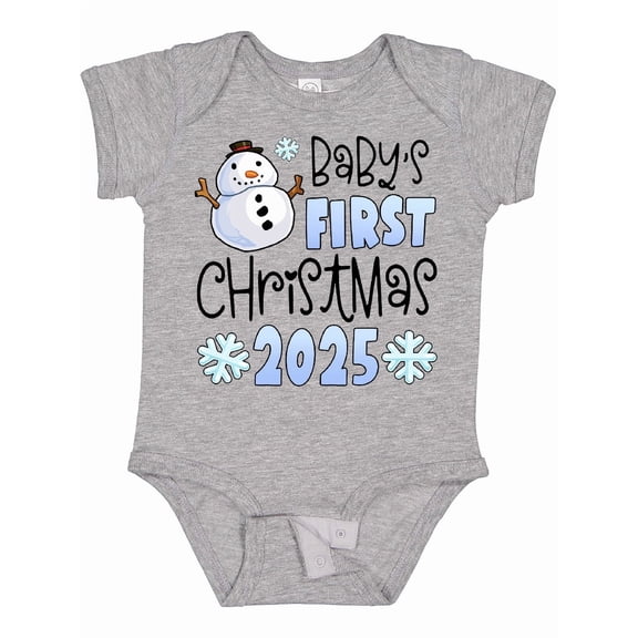 Inktastic Baby's First Christmas 2025-snowman Boys or Girls Baby Bodysuit
