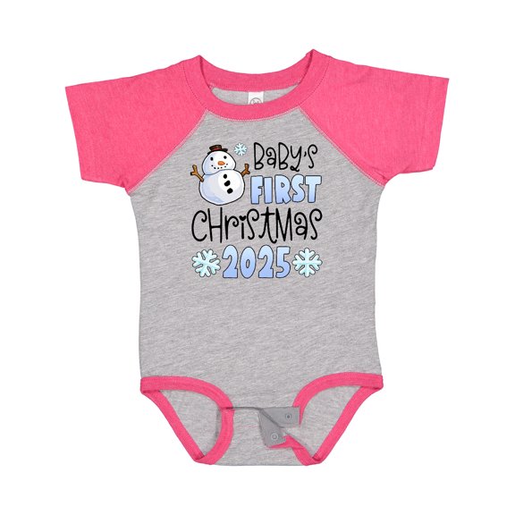 Inktastic Baby's First Christmas 2025-snowman Boys or Girls Baby Bodysuit