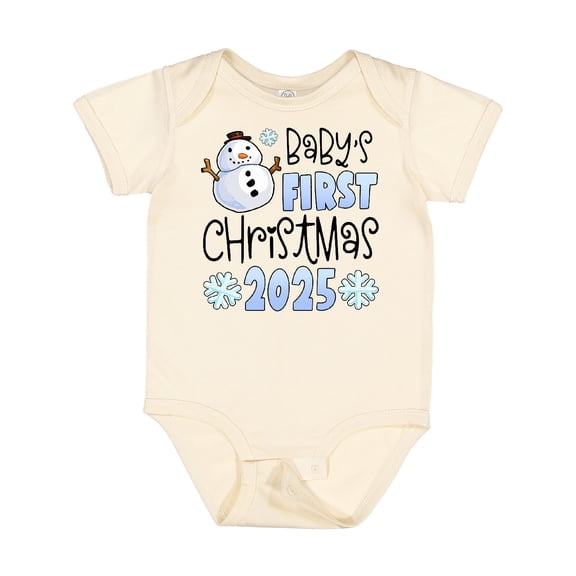 Inktastic Baby's First Christmas 2025-snowman Boys or Girls Baby Bodysuit