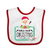 Inktastic Baby's First Christmas Boys or Girls Baby Bib