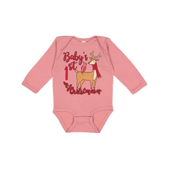 Inktastic Baby's First Christmas Boys or Girls Long Sleeve Baby Bodysuit