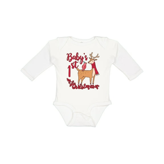 Inktastic Baby's First Christmas Boys or Girls Long Sleeve Baby Bodysuit