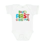 Inktastic Baby's First Christmas Cute Letters Boys or Girls Baby Bodysuit