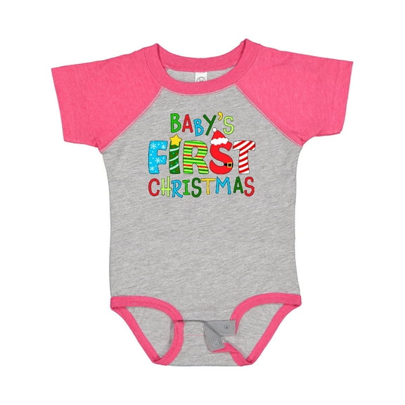 Inktastic Baby's First Christmas Cute Letters Boys or Girls Baby Bodysuit