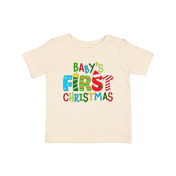 Inktastic Baby's First Christmas Cute Letters Boys or Girls Baby T-Shirt
