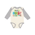 thumbnail image 1 of Inktastic Baby's First Christmas - Cute Letters Boys or Girls Long Sleeve Baby Bodysuit, 1 of 5