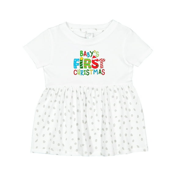 Inktastic Baby's First Christmas Cute Letters Girls Baby Dress