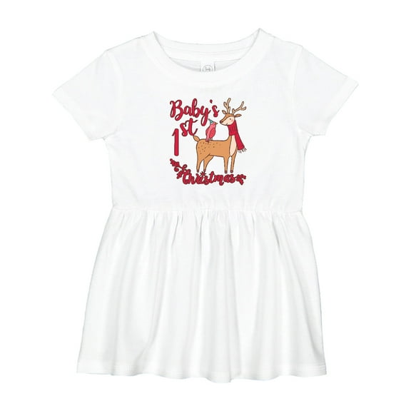 Inktastic Baby's First Christmas Girls Baby Dress
