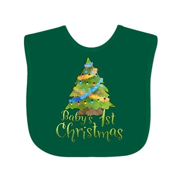 Inktastic Baby's First Christmas Tree Boys or Girls Baby Bib