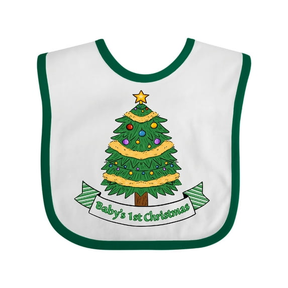 Inktastic Baby's First Christmas Tree Boys or Girls Baby Bib
