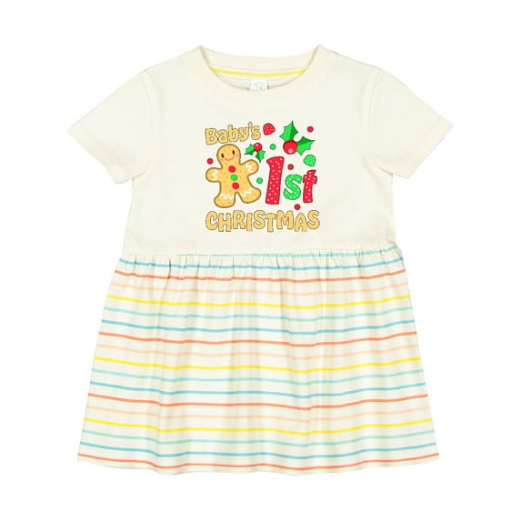 Inktastic Baby's First Christmas -gingerbread Cookie Girls Baby Dress