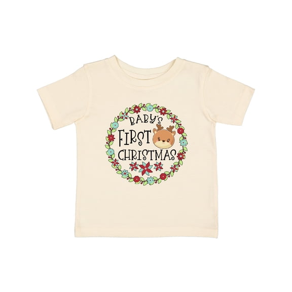 Inktastic Baby's First Christmas with Reindeer Boys or Girls Baby T-Shirt