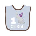 thumbnail image 1 of Inktastic Babys 1st Birthday Elephant Zoo Animal Boys or Girls Baby Bib, 1 of 4