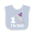 thumbnail image 1 of Inktastic Babys 1st Birthday Elephant Zoo Animal Boys or Girls Baby Bib, 1 of 4