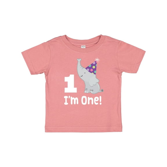 Inktastic Babys 1st Birthday Elephant Zoo Animal Boys or Girls Baby T-Shirt