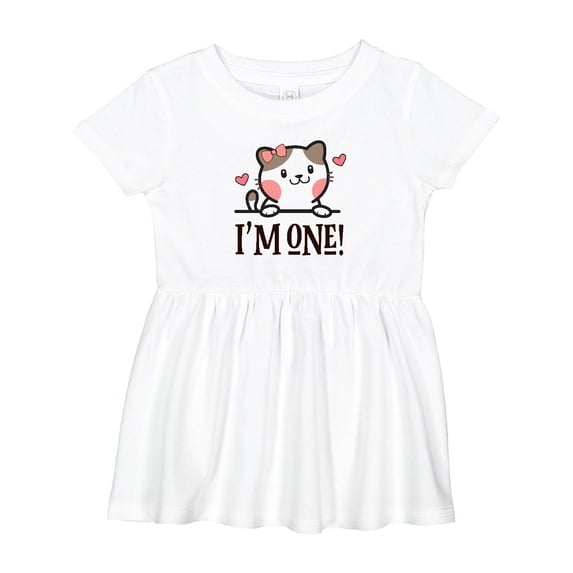 Inktastic Babys 1st Birthday Kitty 1 Year Old Girl Girls Baby Dress