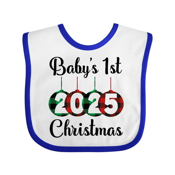 Inktastic Babys 1st Christmas 2025 Boys or Girls Baby Bib