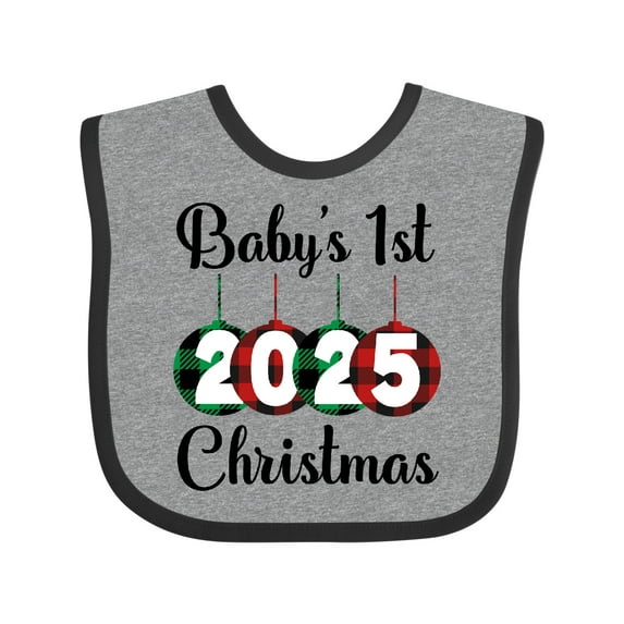 Inktastic Babys 1st Christmas 2025 Boys or Girls Baby Bib