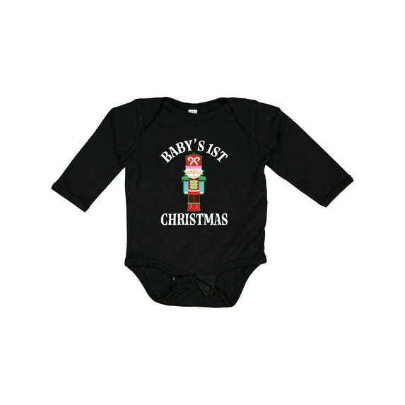 Inktastic Babys 1st Christmas Nutcracker Boys or Girls Long Sleeve Baby Bodysuit