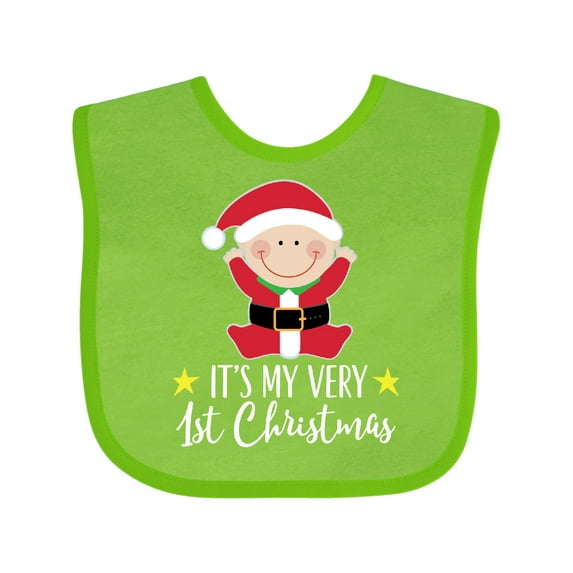 Inktastic Babys 1st Christmas Santa Claus Boys or Girls Baby Bib