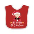 thumbnail image 1 of Inktastic Babys 1st Christmas Santa Claus Boys or Girls Baby Bib, 1 of 4