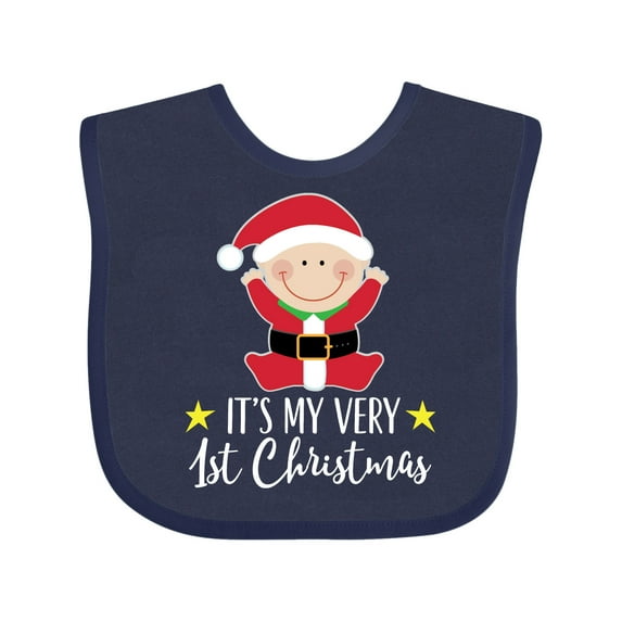 Inktastic Babys 1st Christmas Santa Claus Boys or Girls Baby Bib