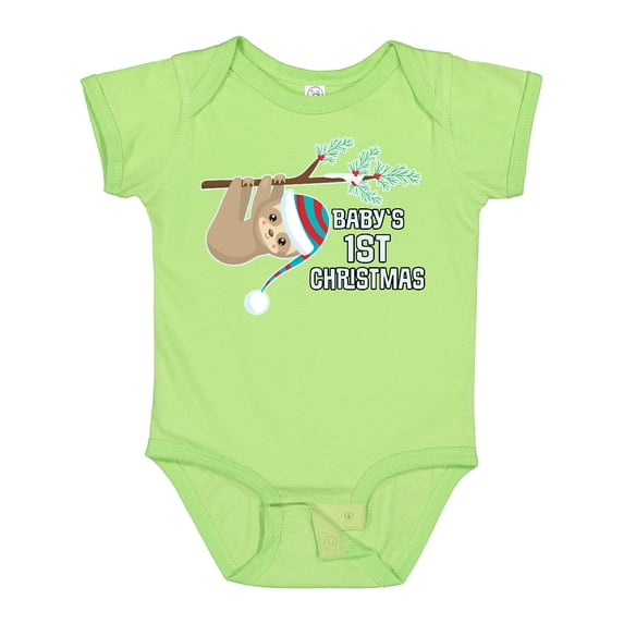 Inktastic Babys 1st Christmas Sloth Boys or Girls Baby Bodysuit