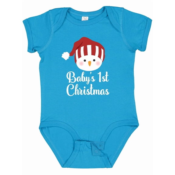 Inktastic Babys 1st Christmas Snowman Boys or Girls Baby Bodysuit
