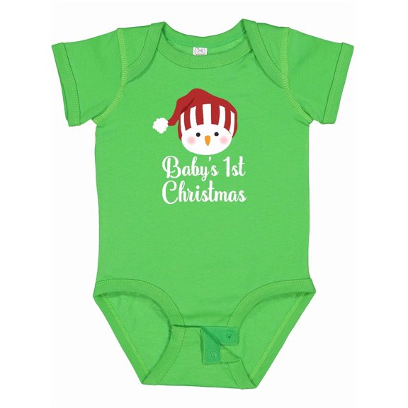 Inktastic Babys 1st Christmas Snowman Boys or Girls Baby Bodysuit